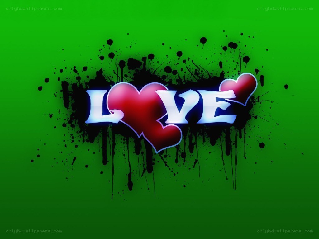 Love with hearts and splatter