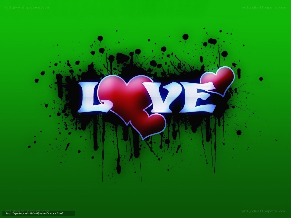Love with hearts and splatter