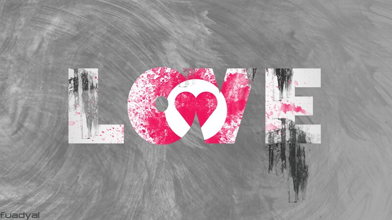 love word art with heart