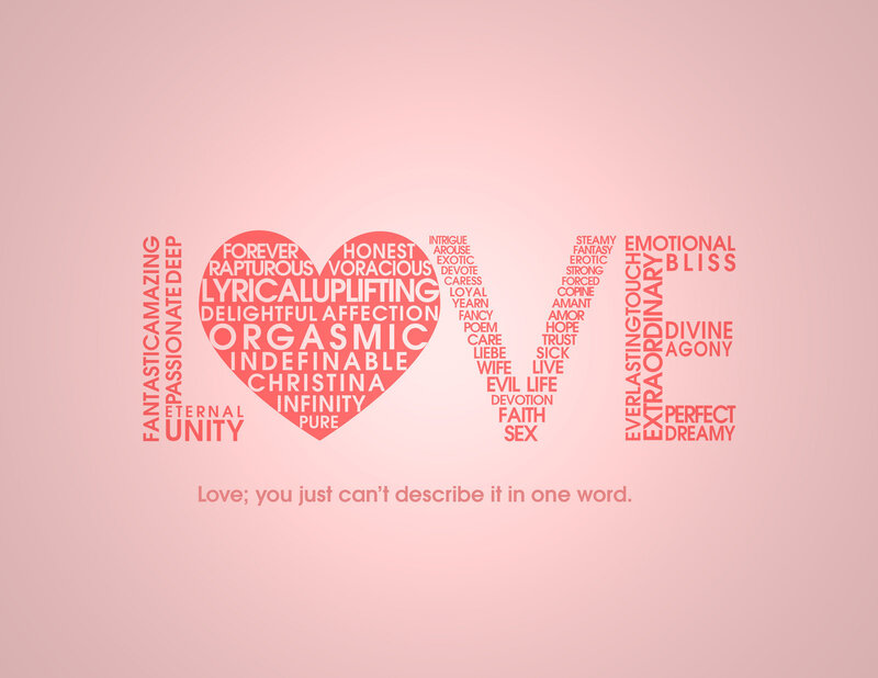 Love word cloud art