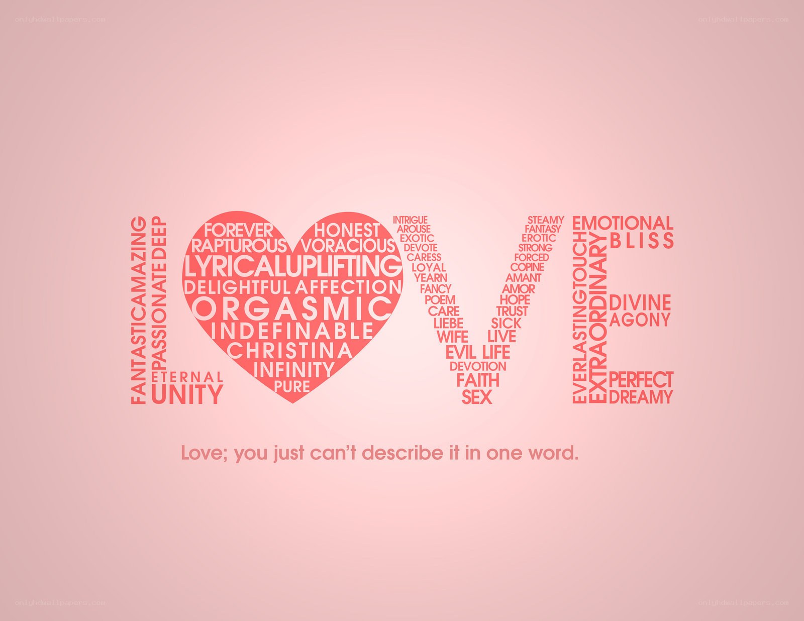 Love word cloud art