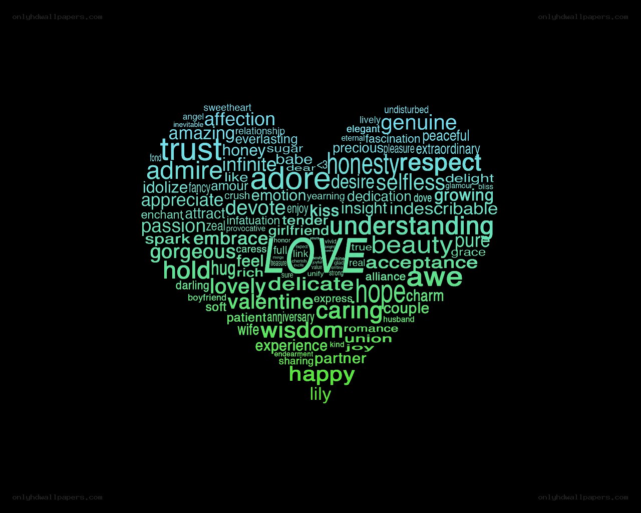 Love word cloud heart