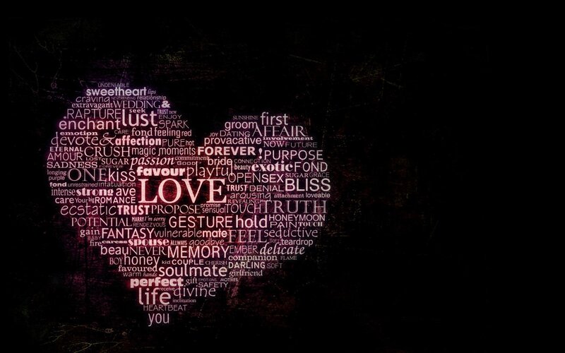 Love word cloud heart