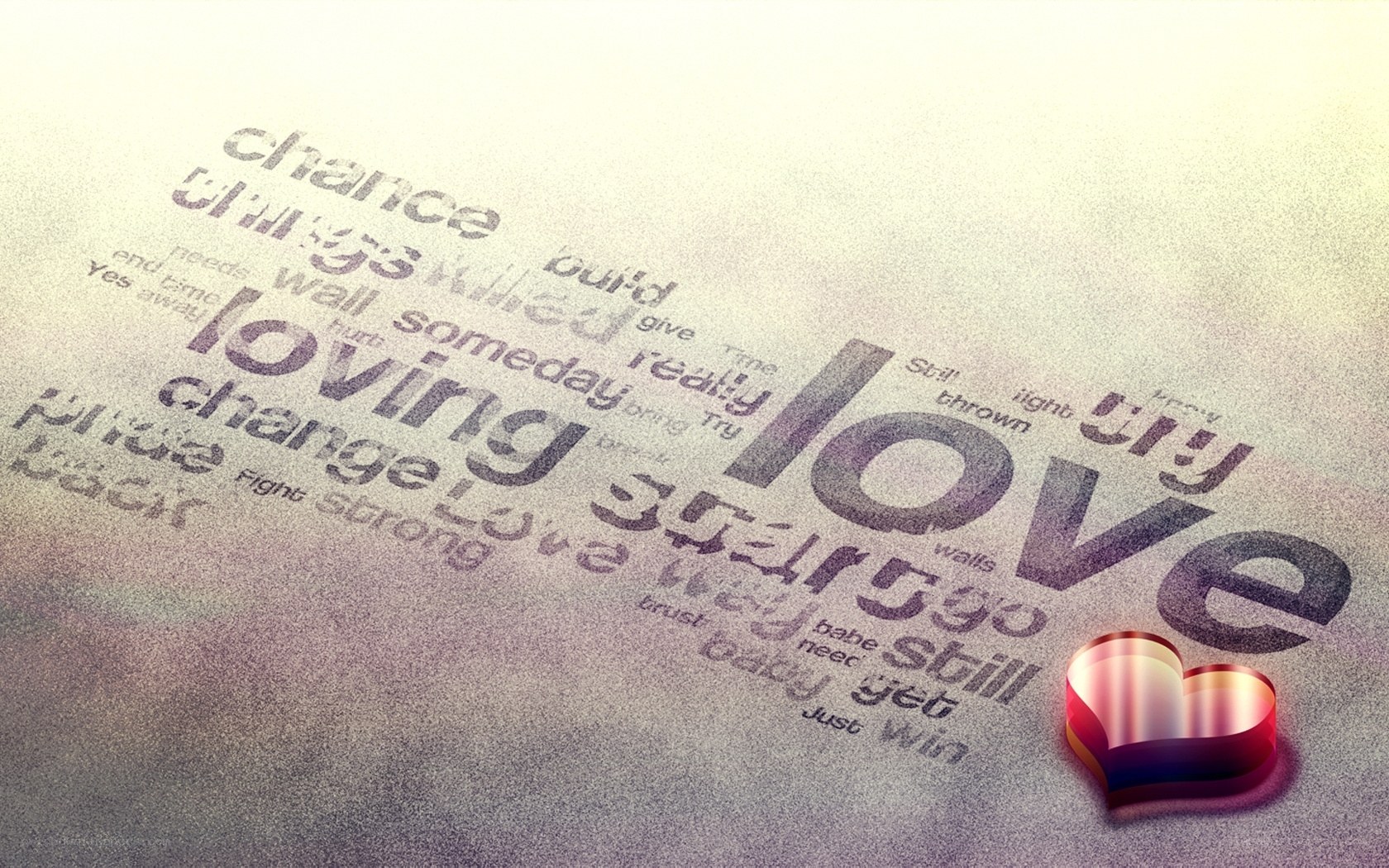 Love word cloud with heart