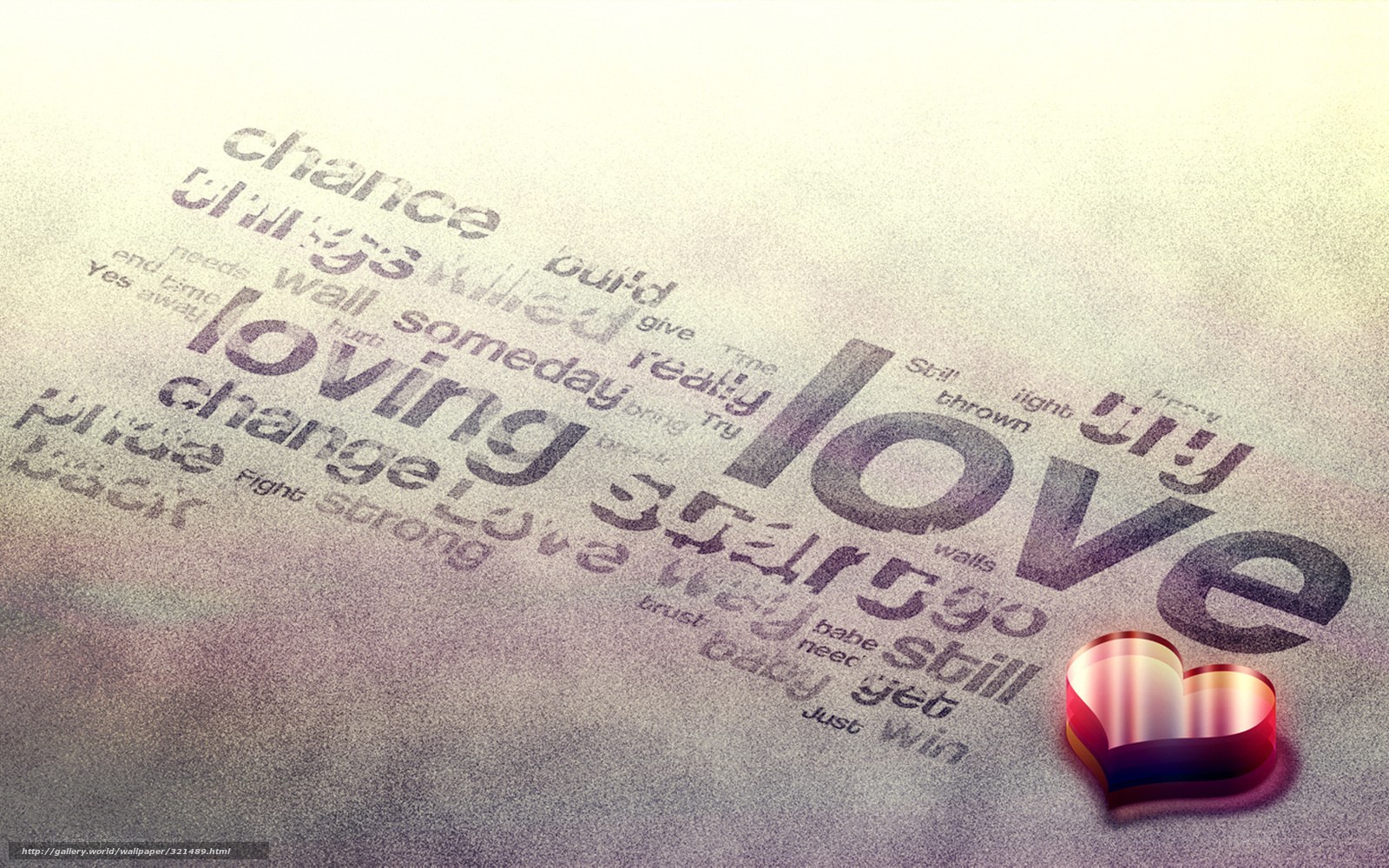 Love word cloud with heart