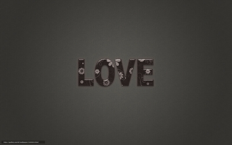 Love word with floral pattern
