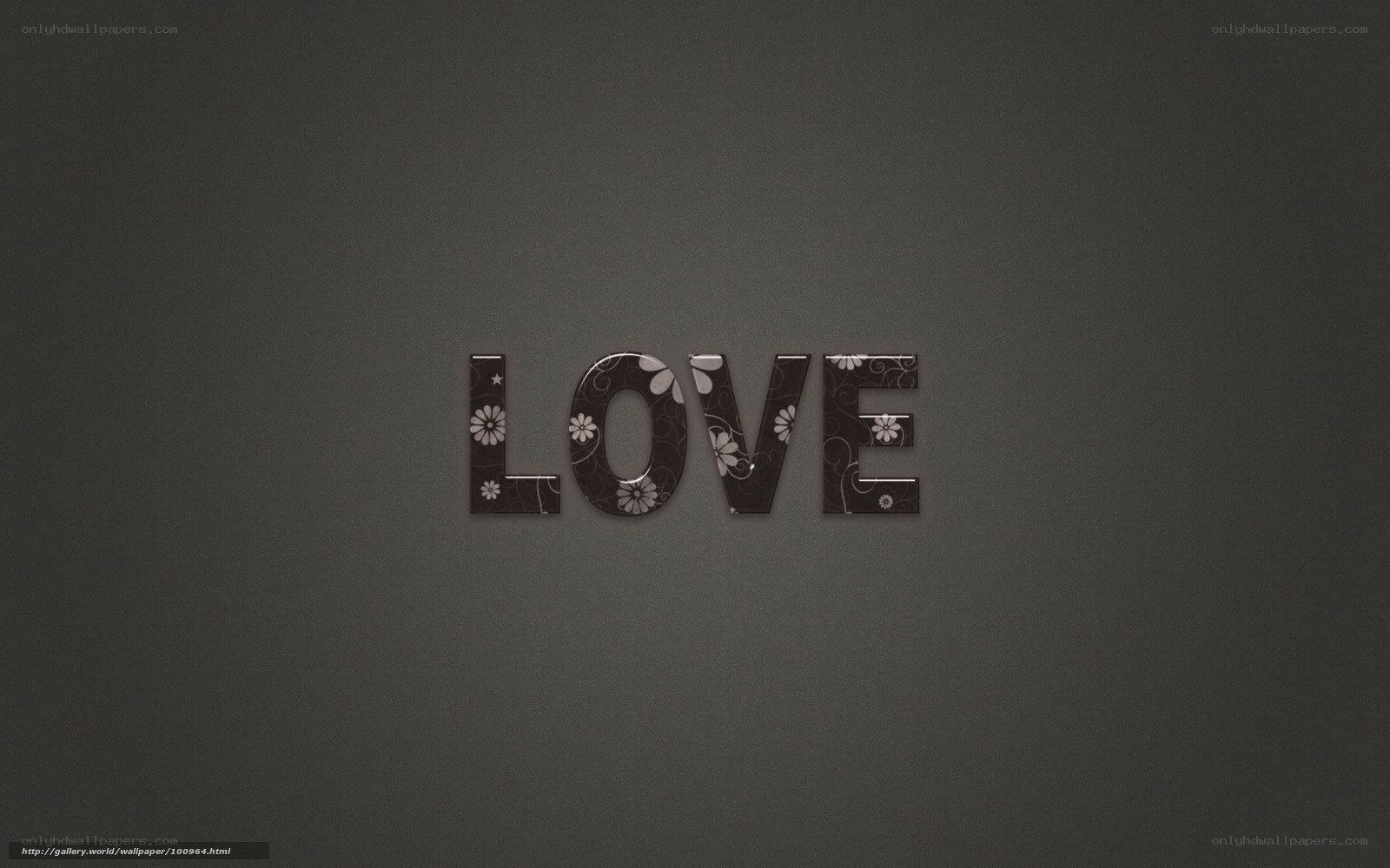 Love word with floral pattern