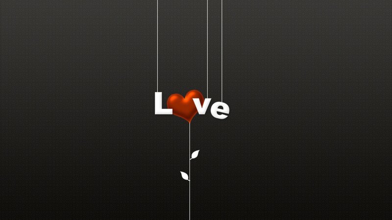 Love word with heart symbol