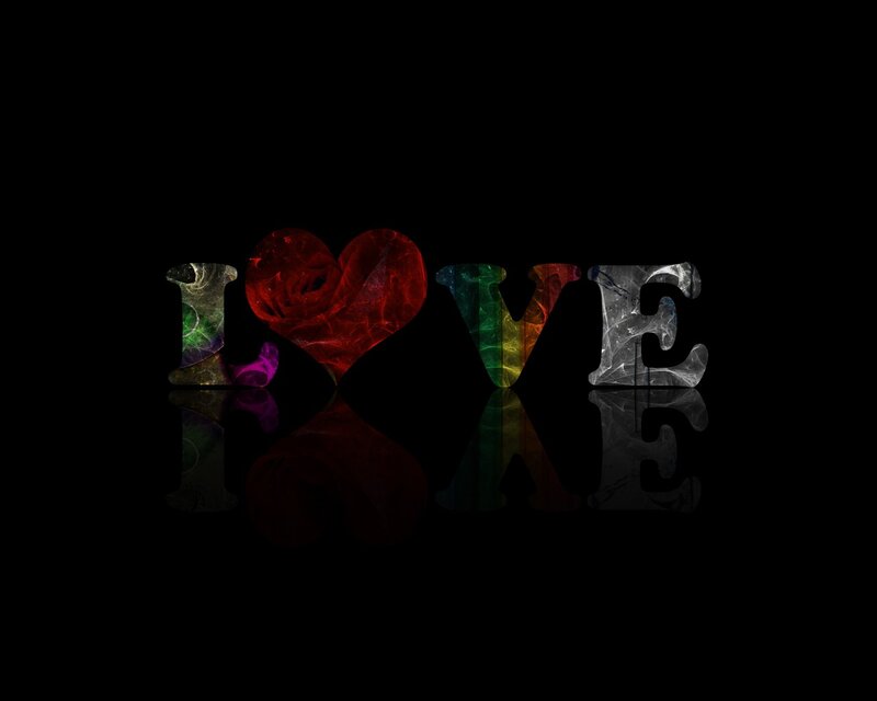 Love word with heart symbol