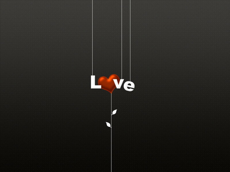 Love word with heart symbol