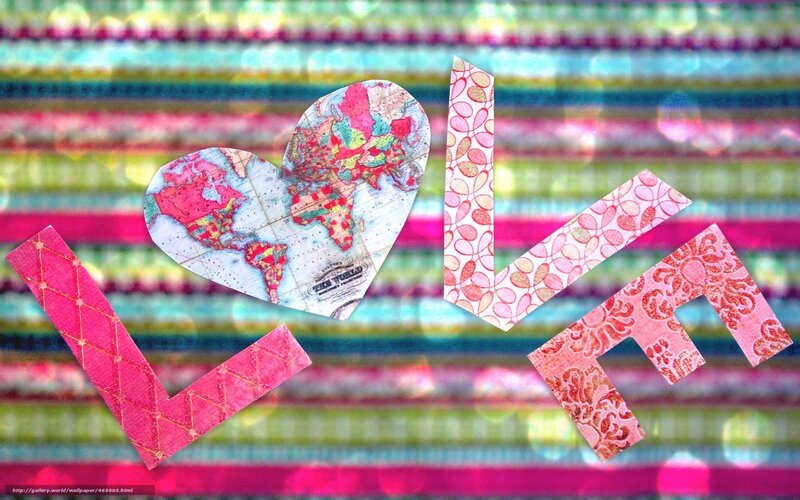 love world map collage
