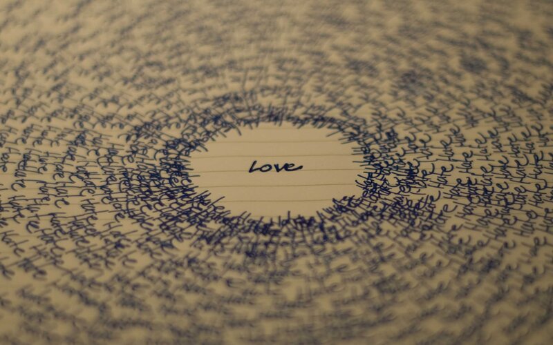 Love written in a circle