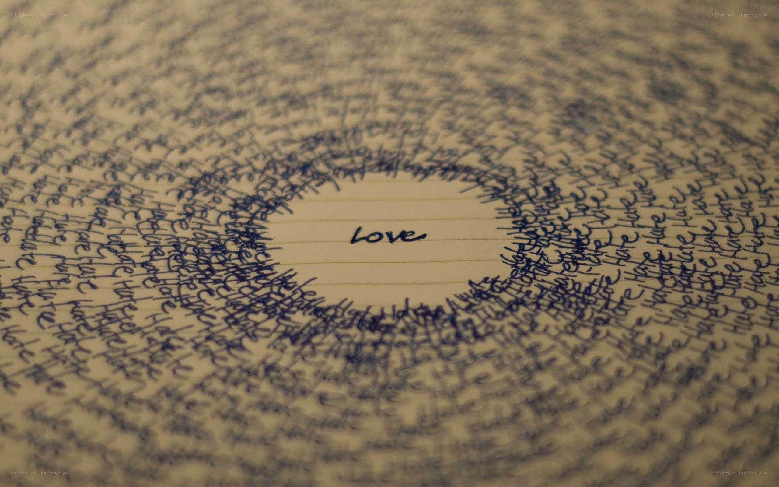 Love written in a circle
