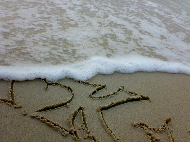 Love written in the sand