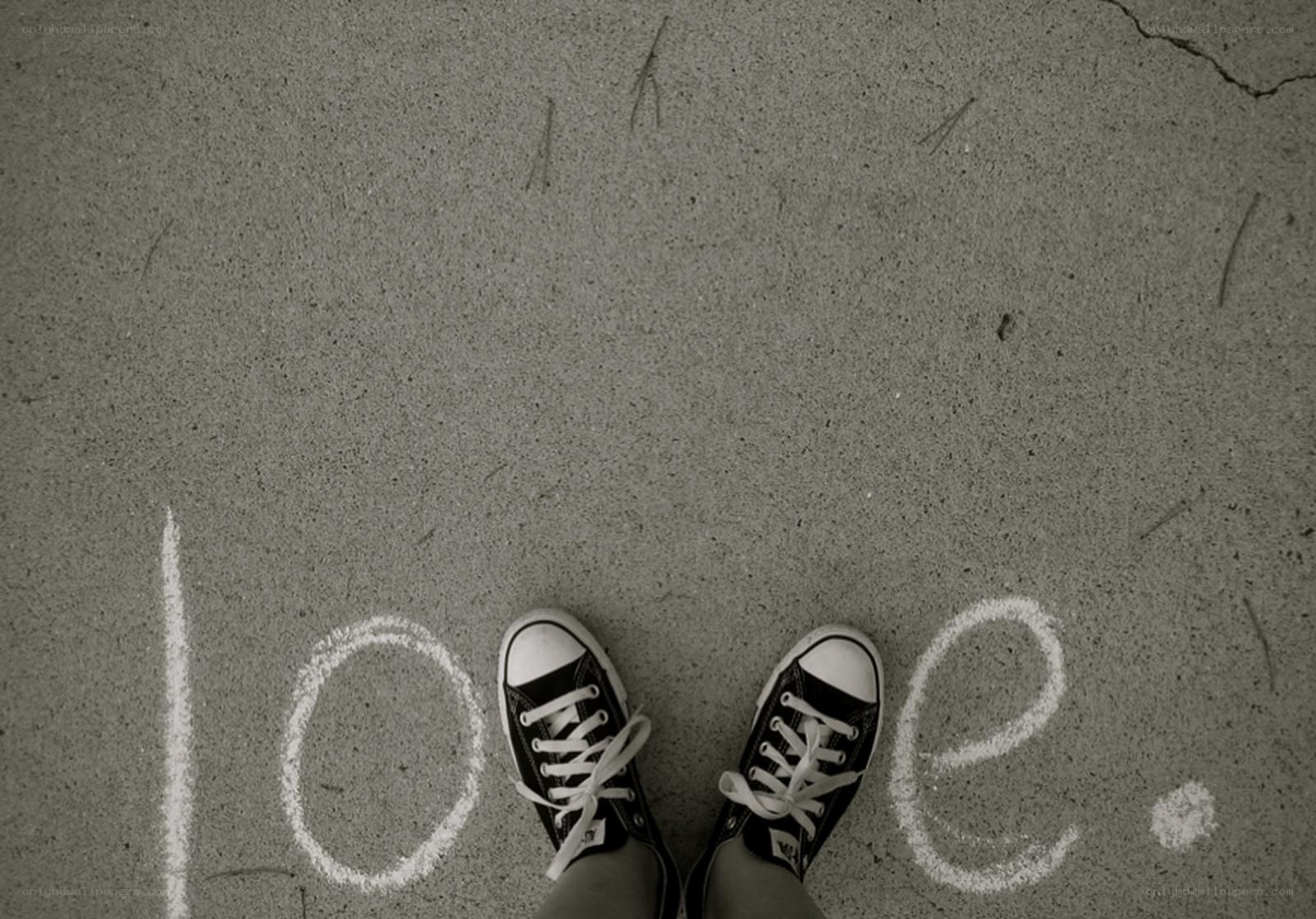 love written on pavement