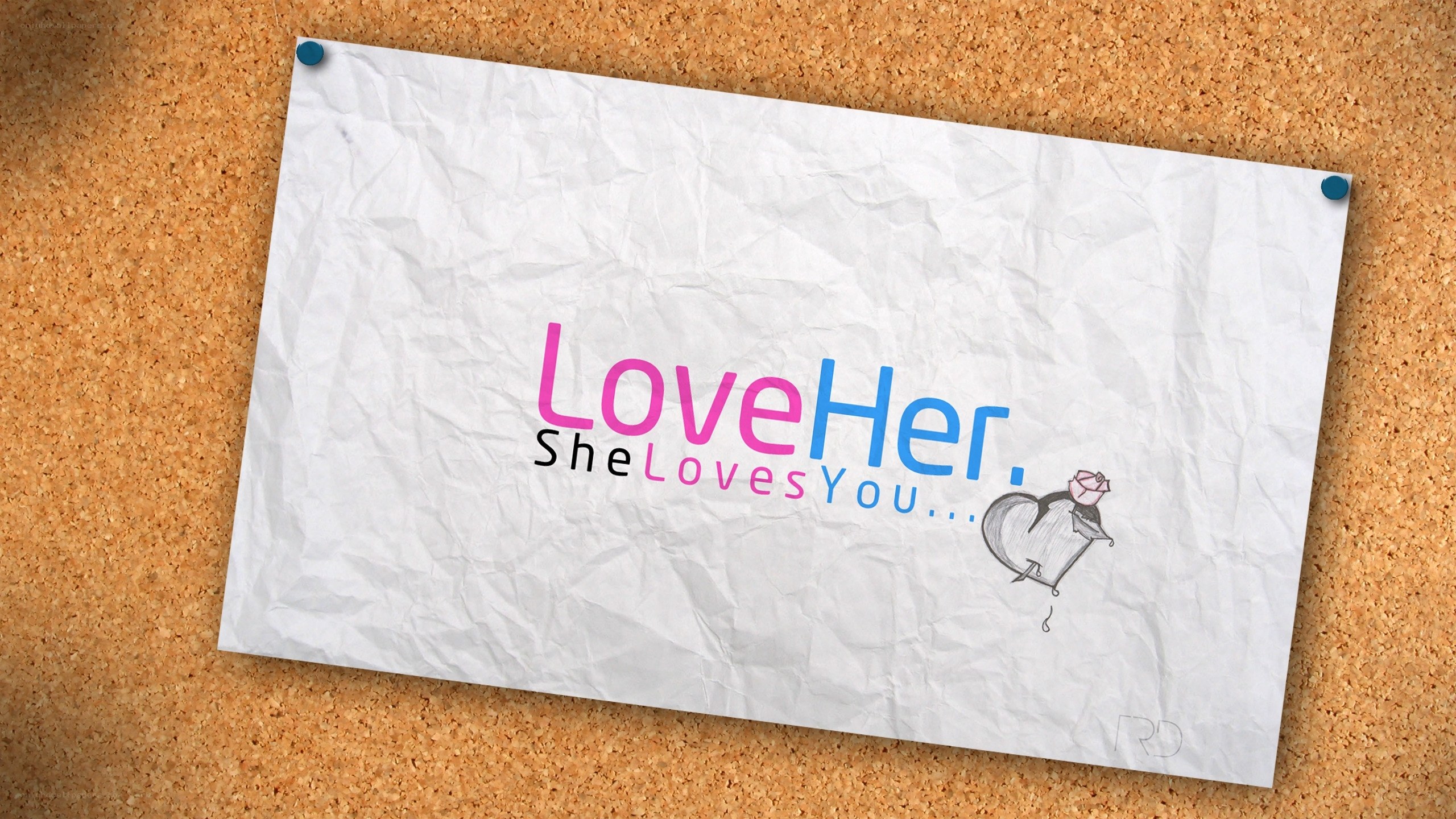 LoveHer logo on paper