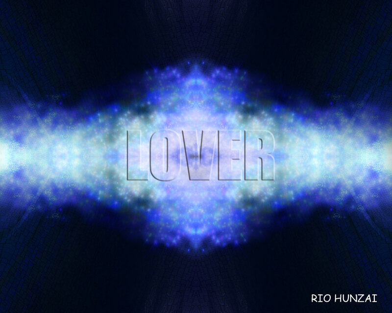 Lover text on cosmic background
