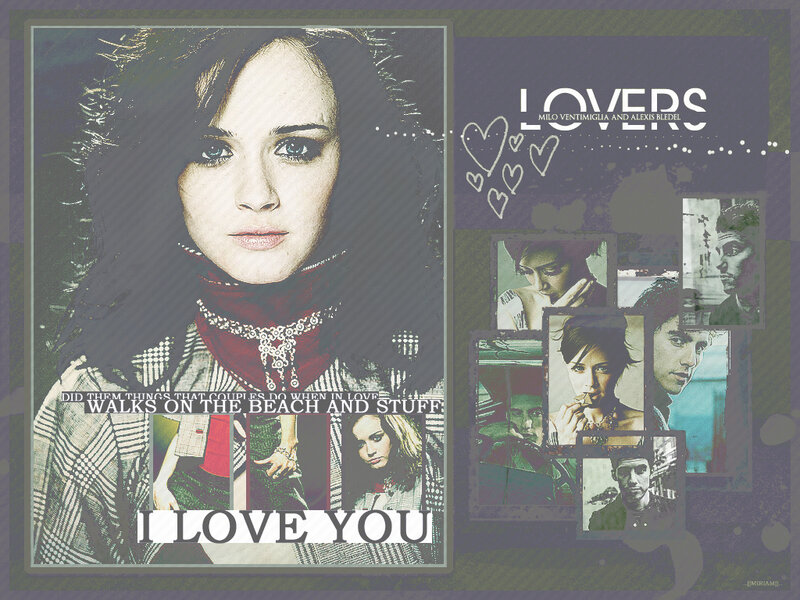 Lovers collage with text