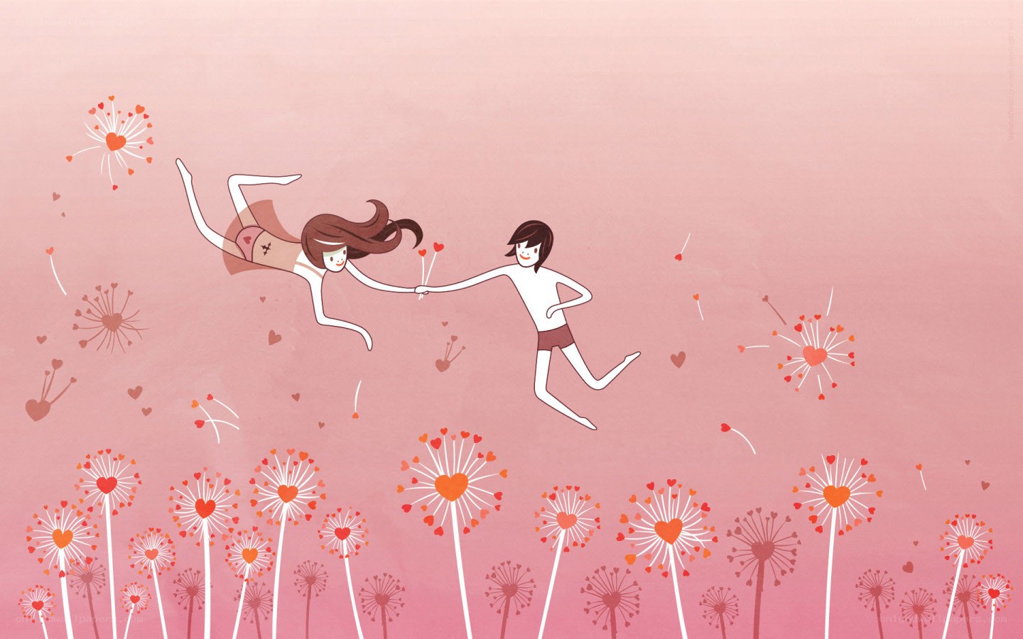 Lovers holding hands in a dream