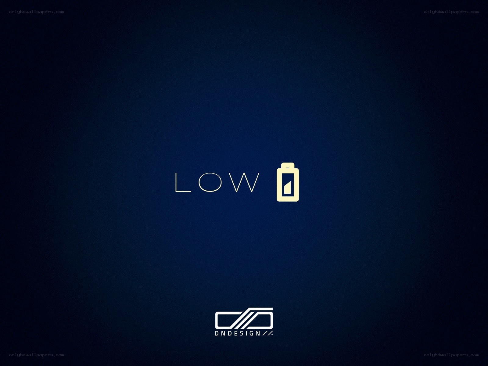 Low battery warning screen