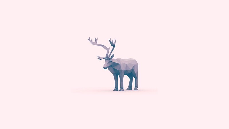 Low-poly deer sculpture