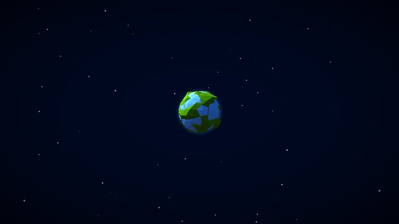 Low-poly Earth Model — Blue, Serene