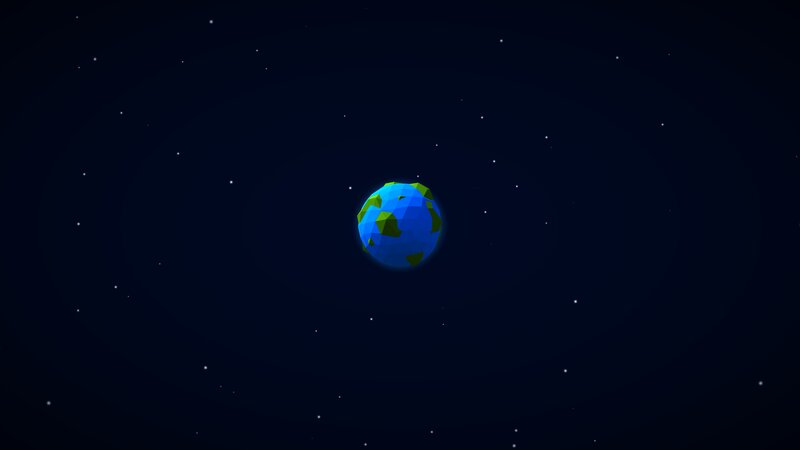 Low-poly Earth Model — Blue