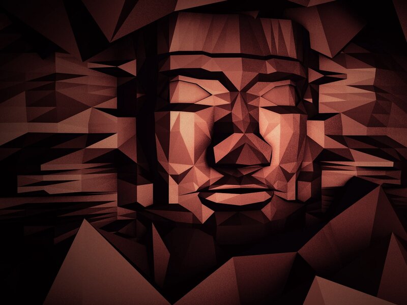 Low-poly face sculpture