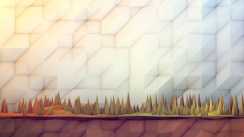 Low-poly Landscape — White