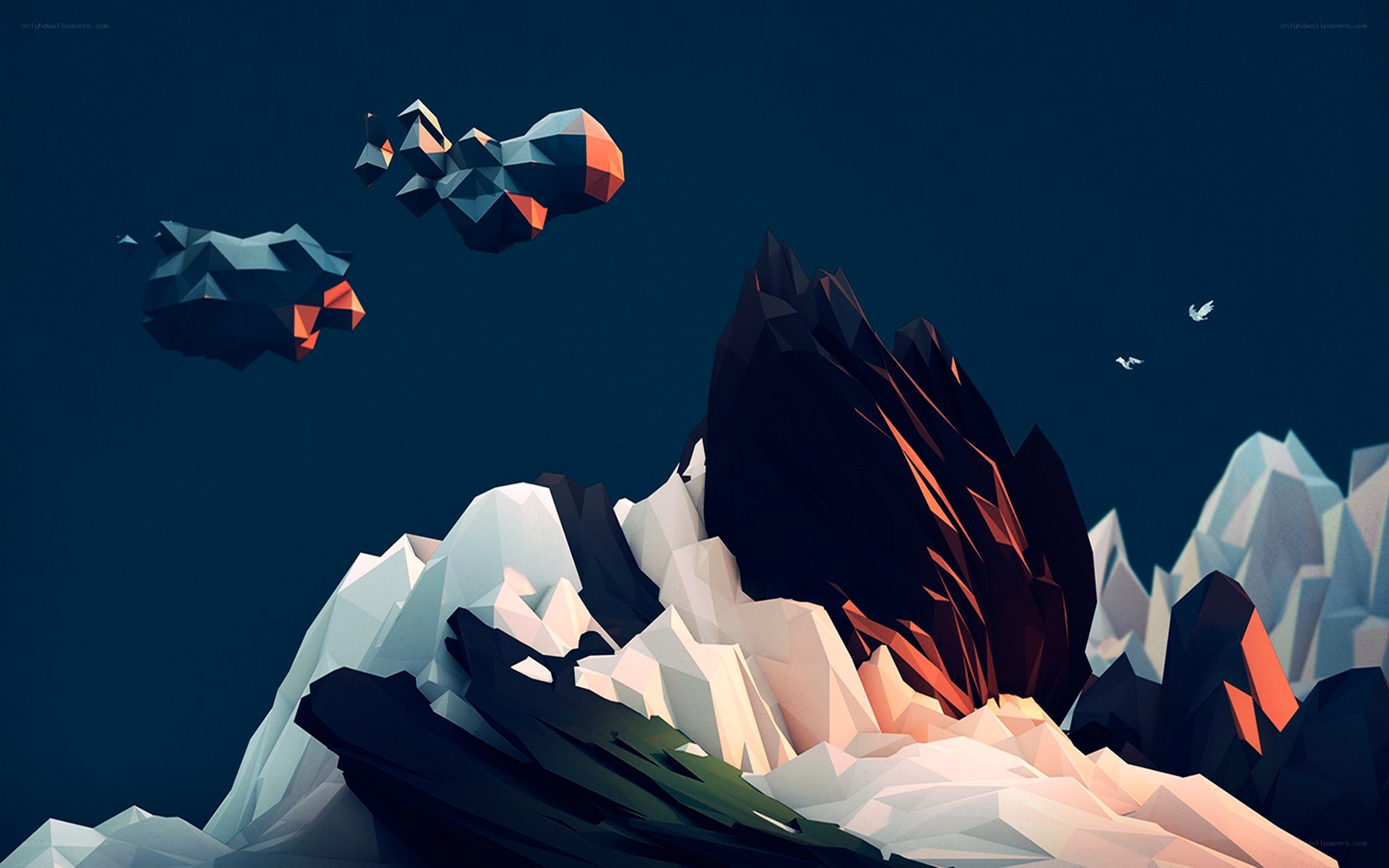 Low-poly mountain landscape