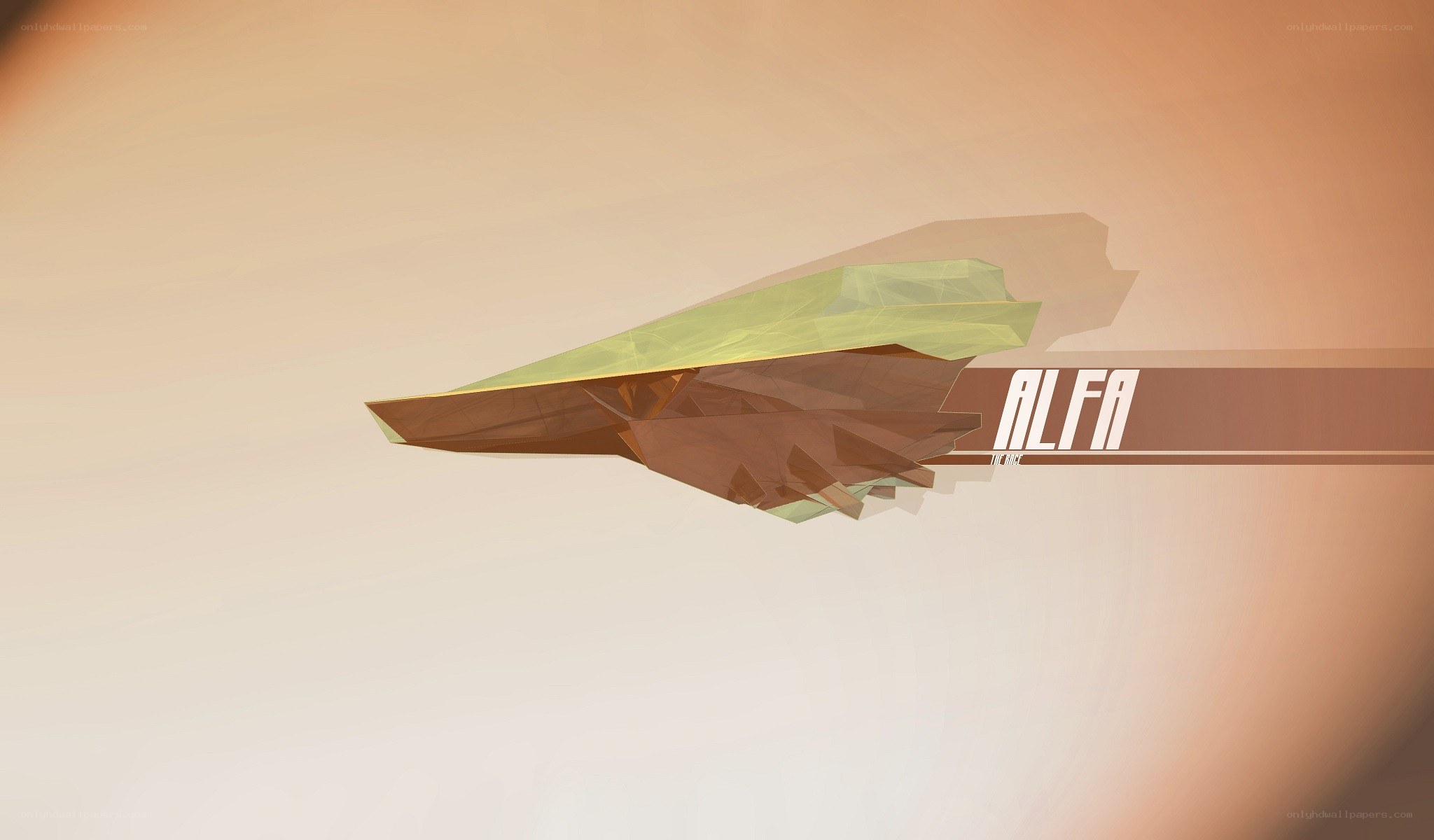 Low-poly spaceship with ALFA text