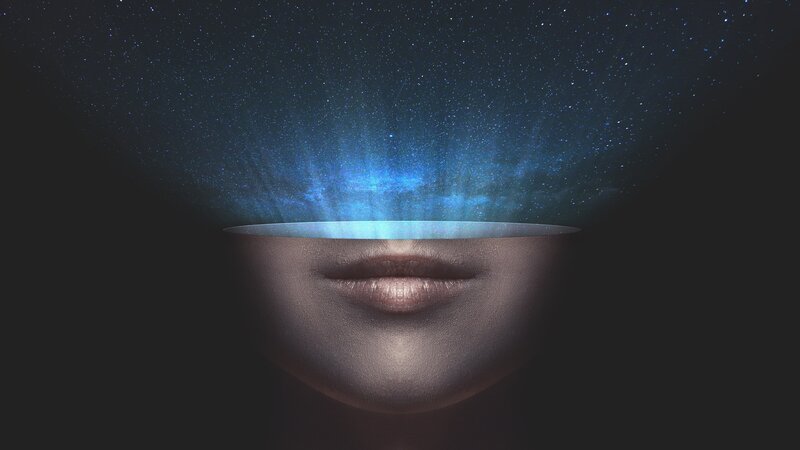 Lower Face with Starry Sky