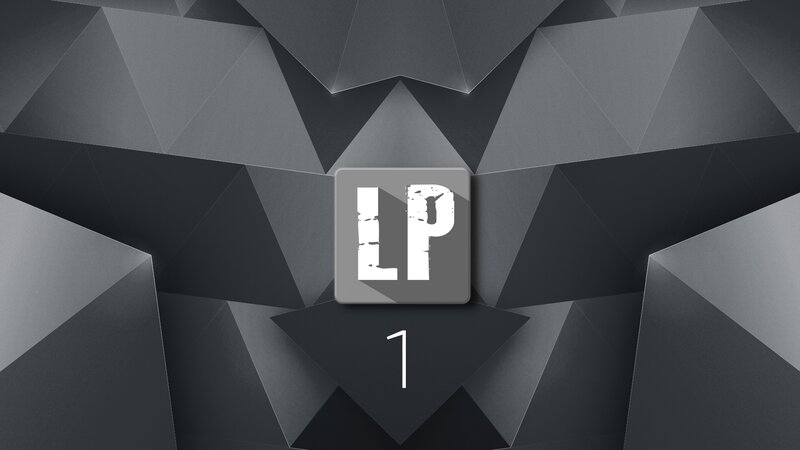 LP Logo on Geometric Background