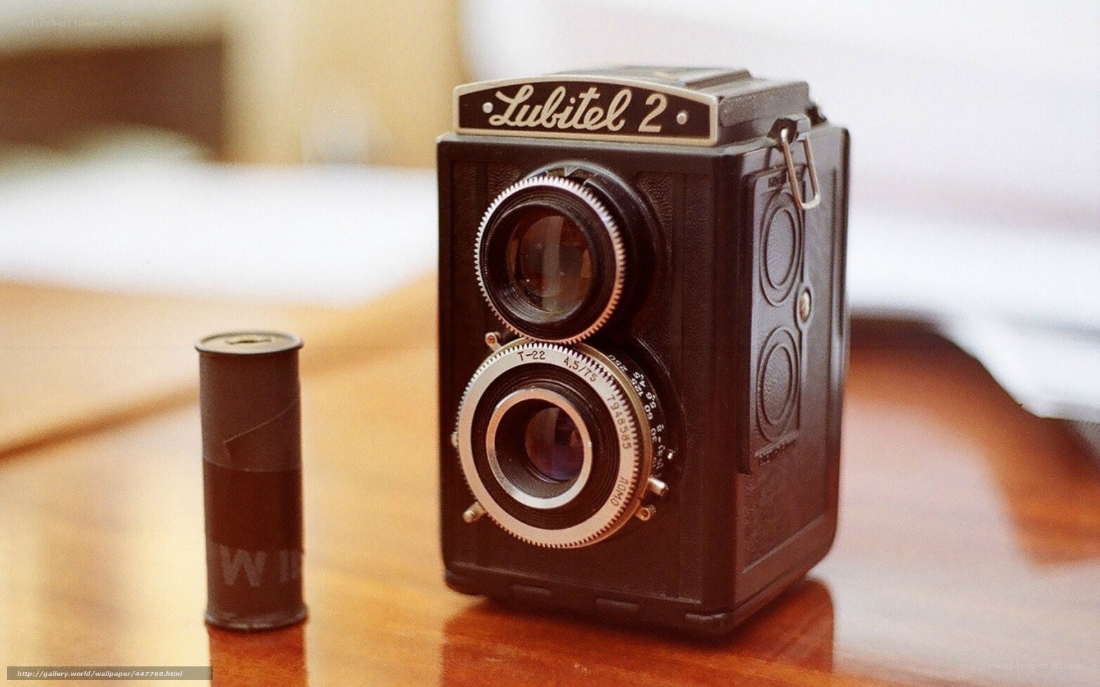 Lubitel 2 camera on wooden table