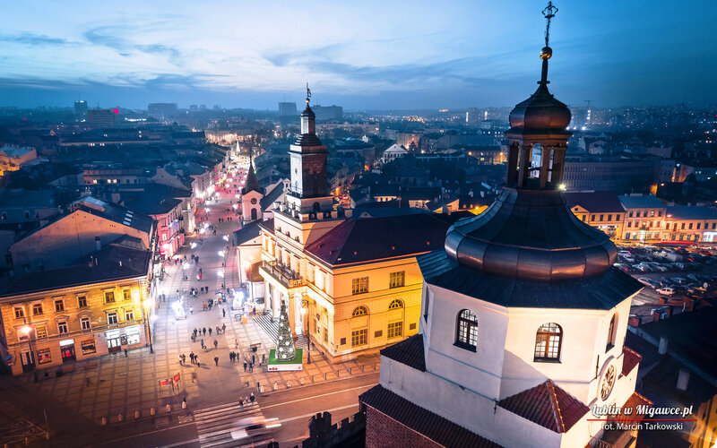 Lublin City Square at Dusk