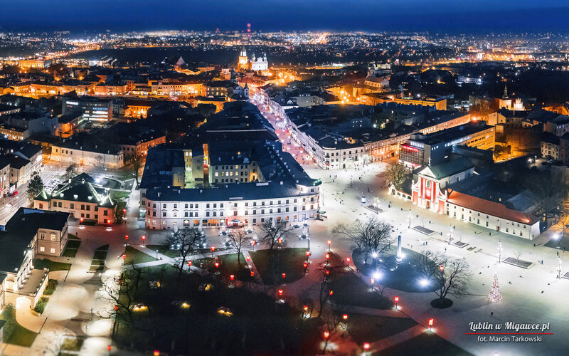 Lublin City Square at Night