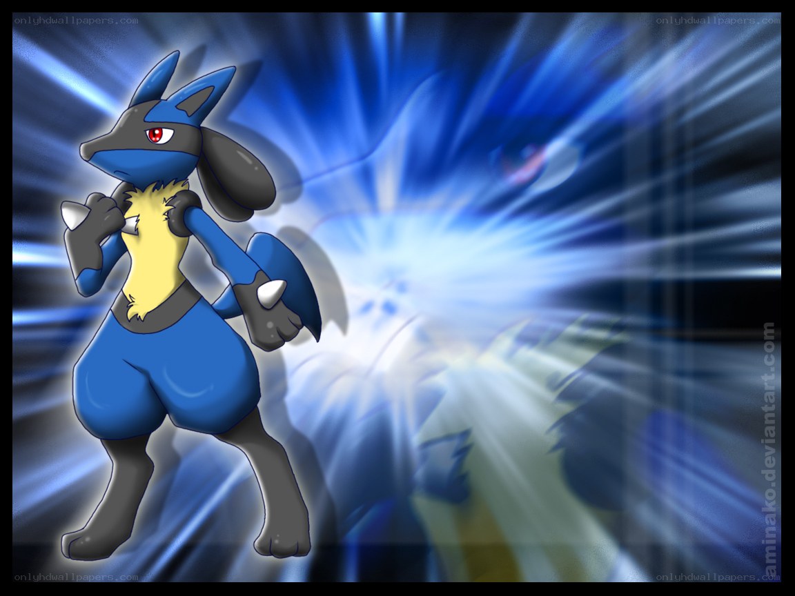 Lucario in a blue aura