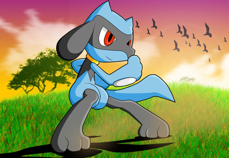 Lucario in a Field