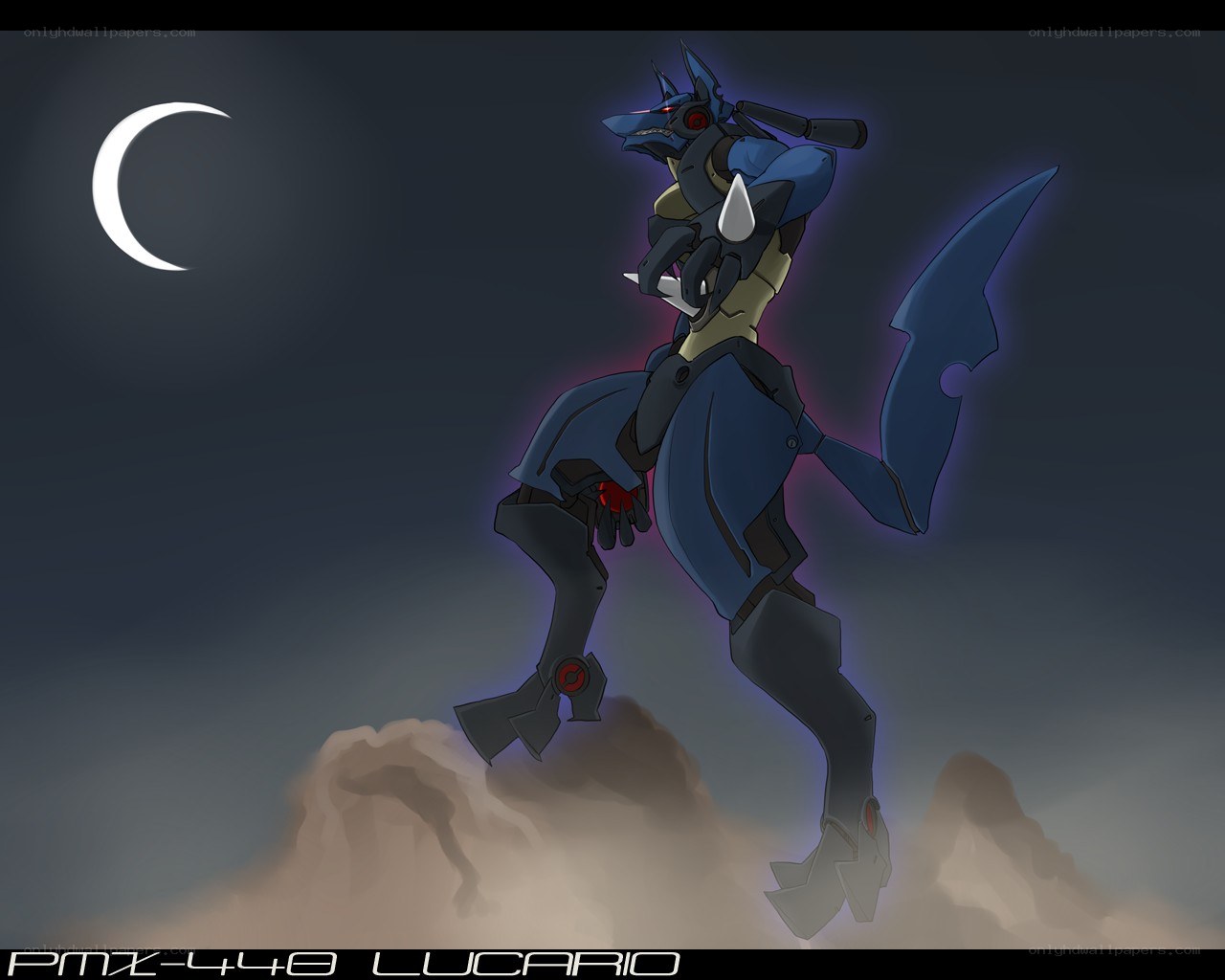 Lucario robot on cliff