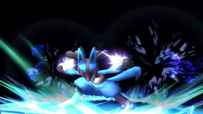 Lucario using a powerful move
