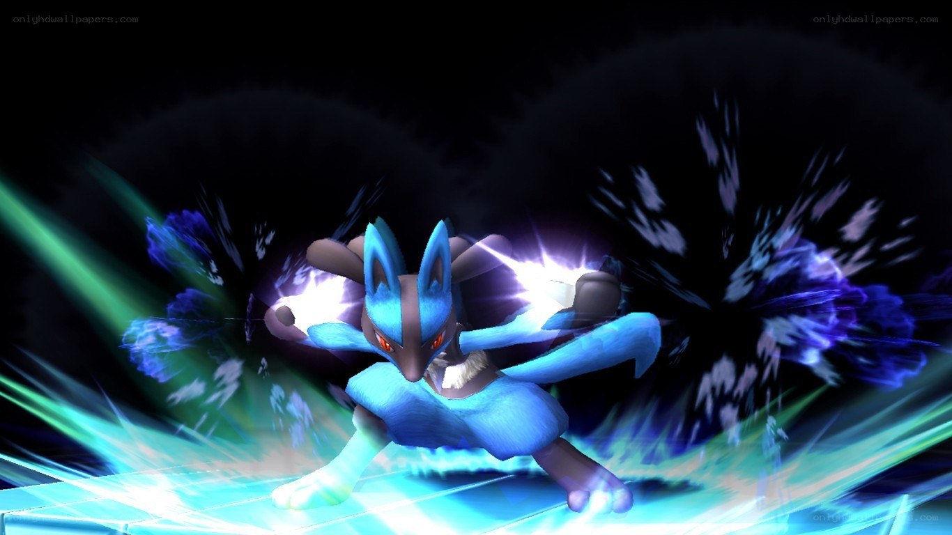 Lucario using a powerful move