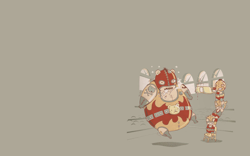 Luchador bear in ring