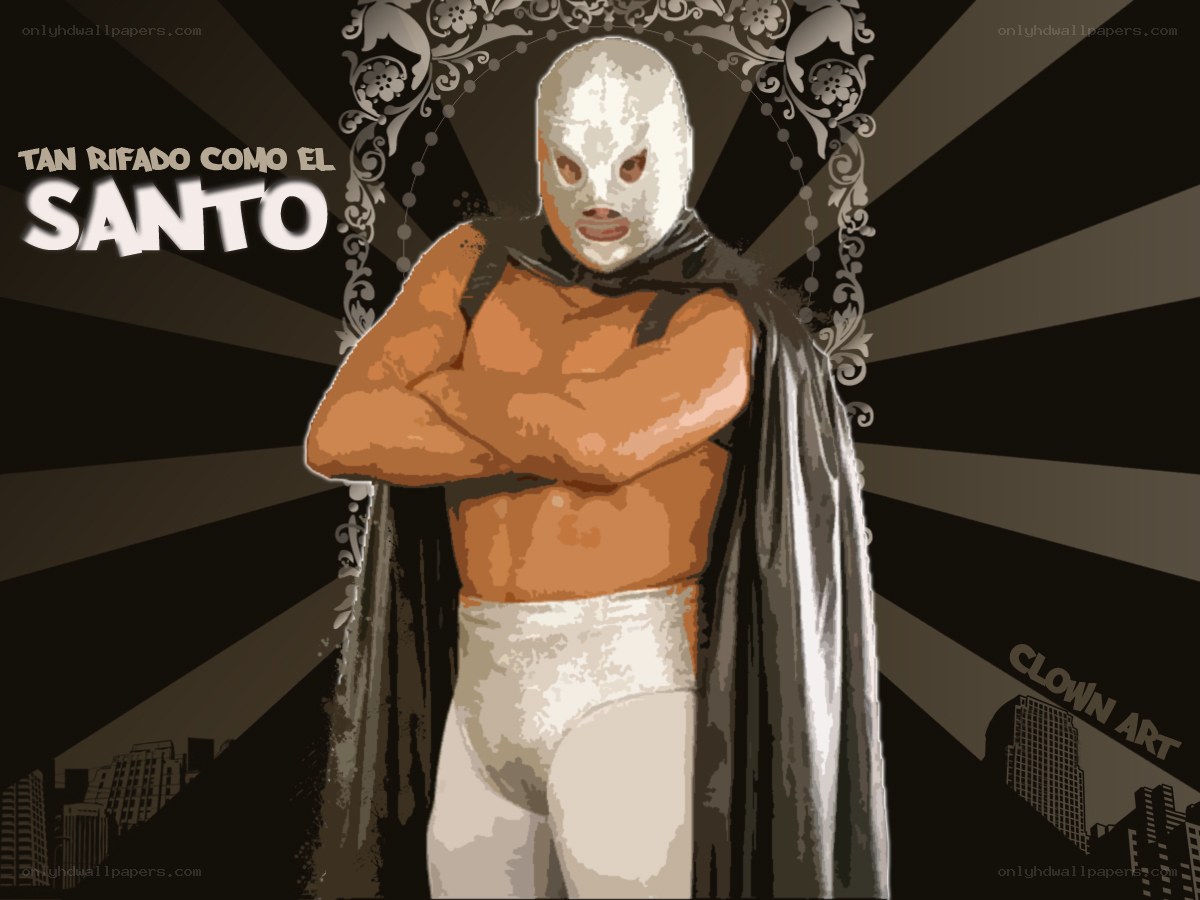 Luchador with white mask