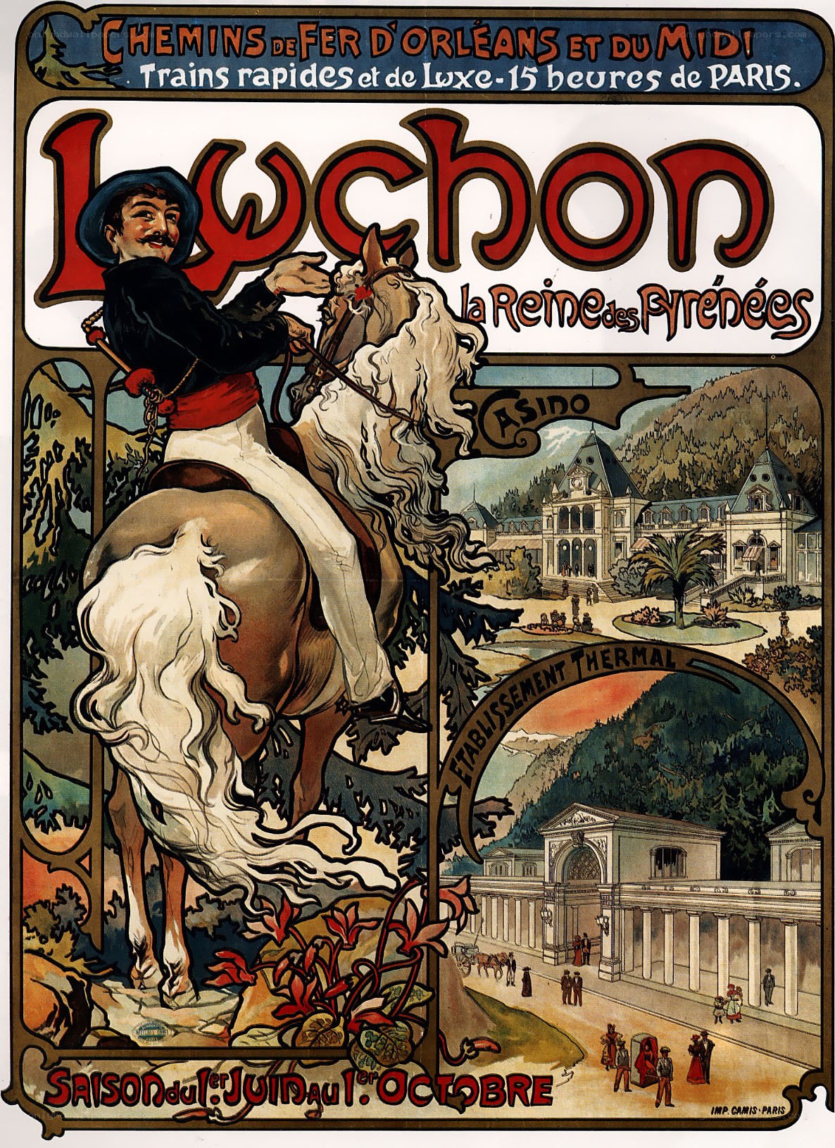 Luchon travel poster