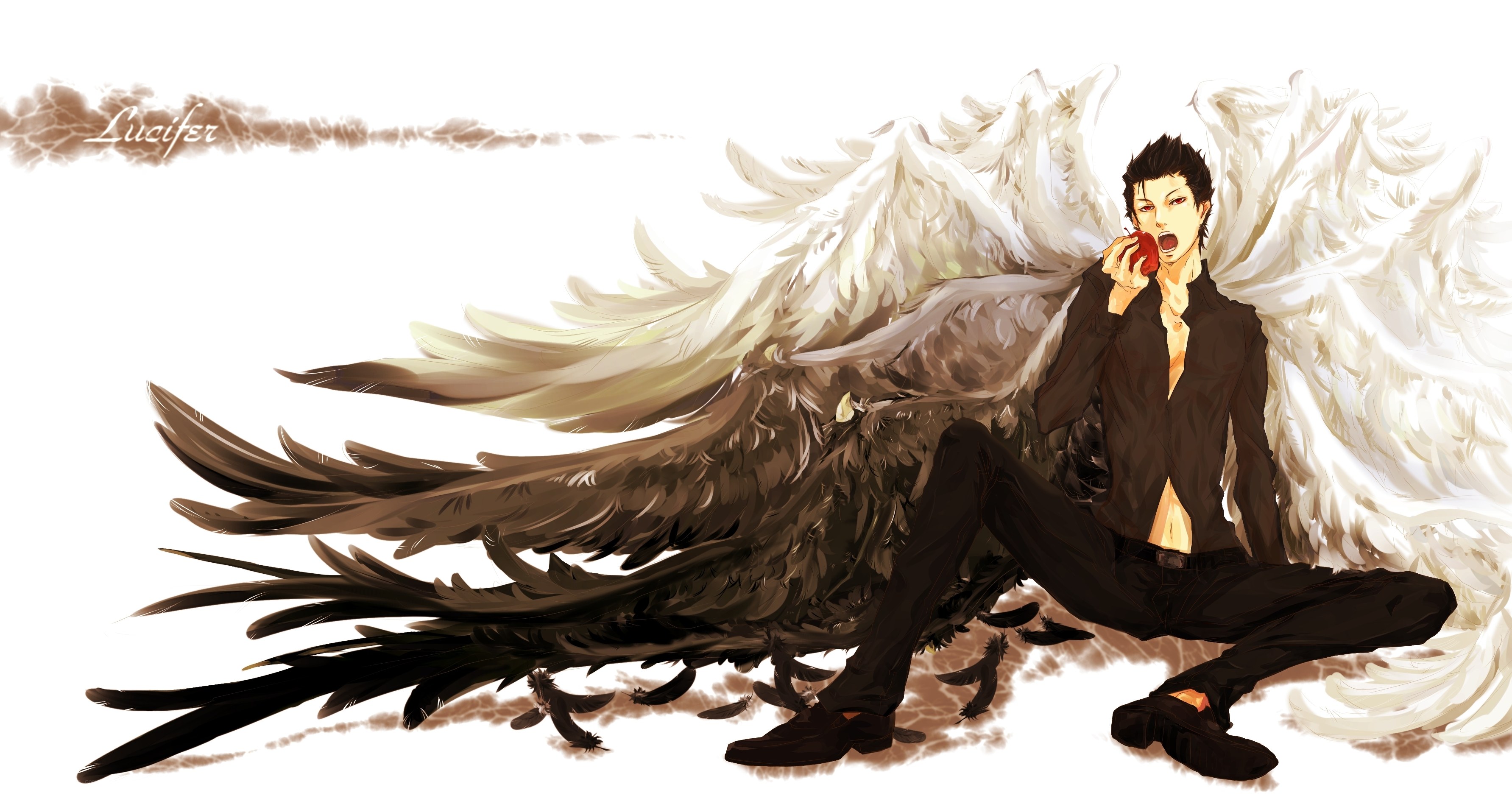Lucifer with wings and apple