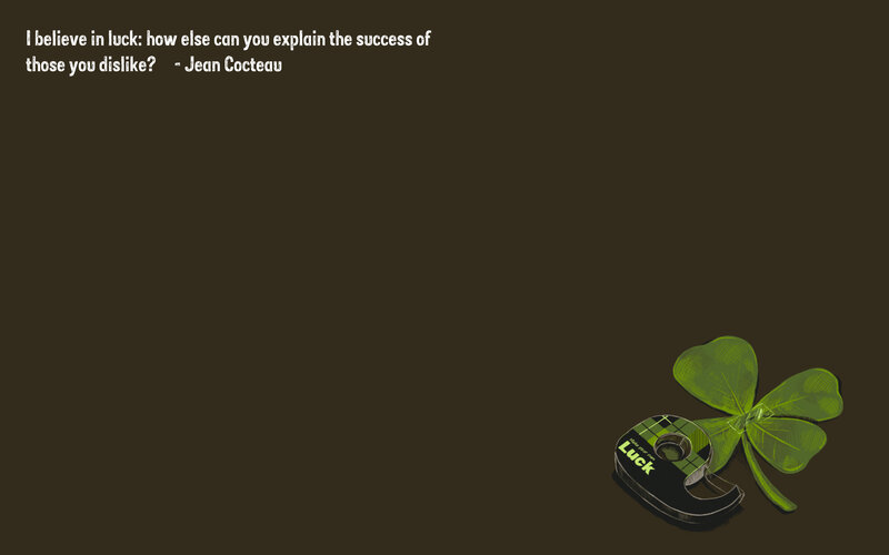 luck quote with clover
