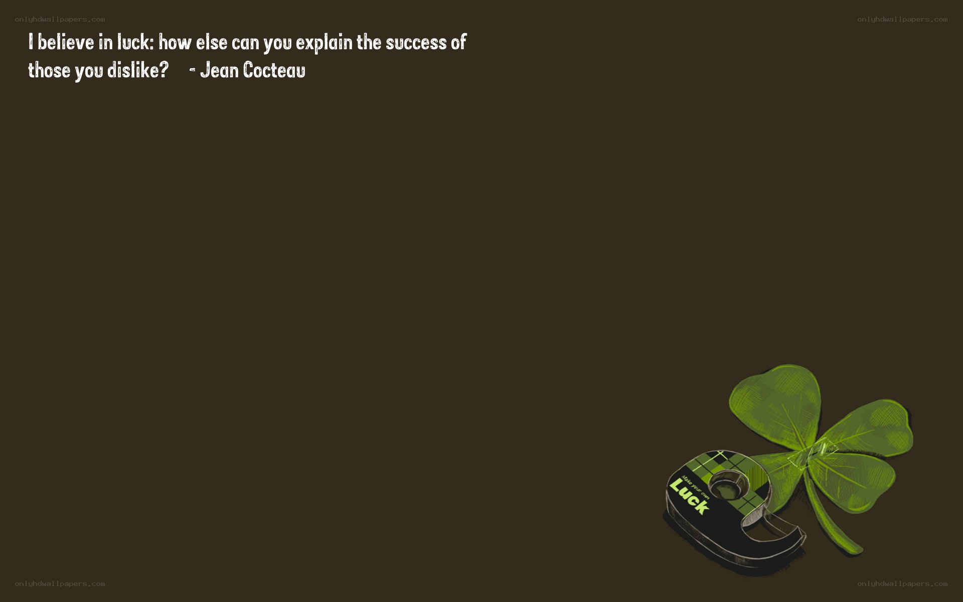 luck quote with clover