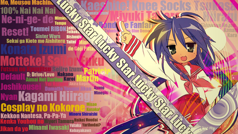 Lucky Star anime character collage