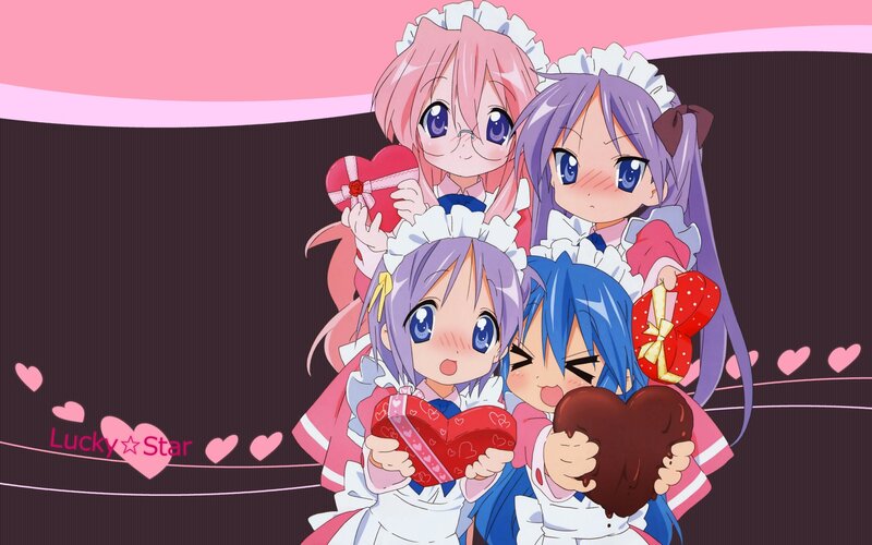 Lucky Star girls with hearts