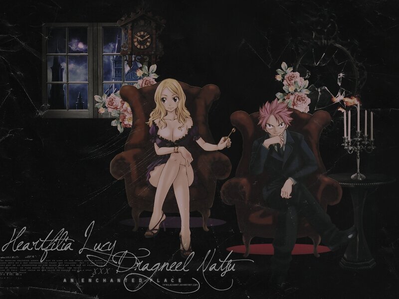 Lucy and Natsu in Chairs
